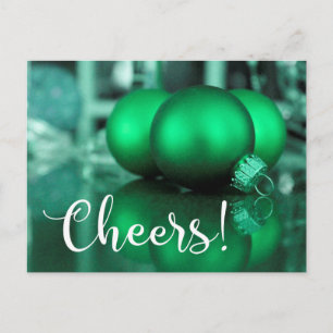 Cheers Typography Green Toned Decorations Photo Postcard