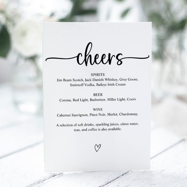 Cheers Wedding Bar Sign Menu (Creator Uploaded)