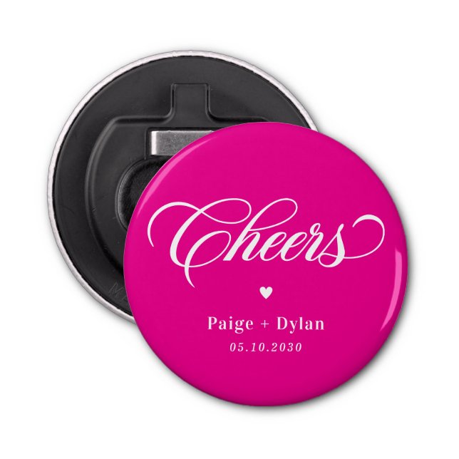 Cheers Wedding Bridal Shower Birthday Anniversary Bottle Opener (Front)