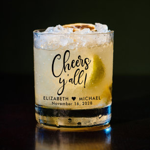 Cheers Wedding Favour Whiskey Glass