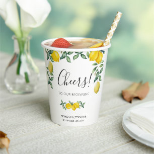 Cheers Wedding Lemons Tableware decor Paper Cups