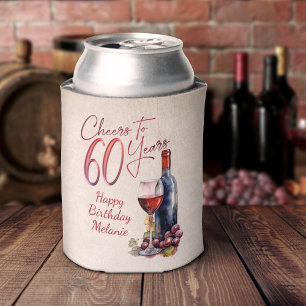 Cheers Wine 60th Birthday Can Cooler