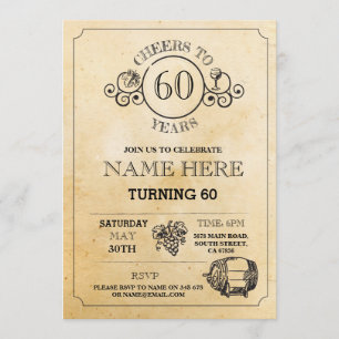 Cheers Wine Tasting Rustic Birthday Party Invite