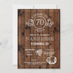 Cheers Wine Tasting Wood Birthday Party Invite