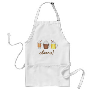 Cheers! Winter Drinks Egg Nog Rum Christmas Apron