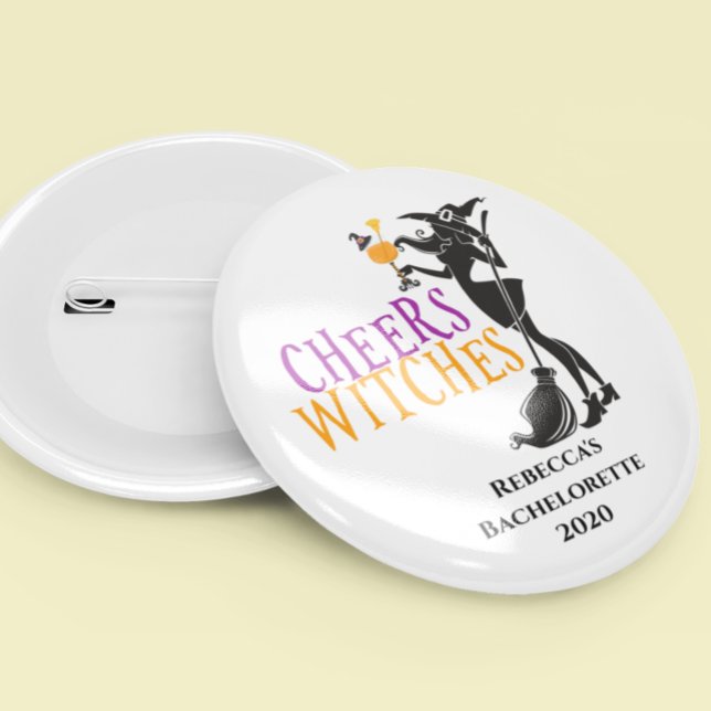 Cheers Witches Halloween Cocktail Bachelorette 10 Cm Round Badge (Creator Uploaded)