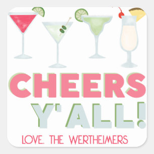 Cheers Y'all Happy Hour Sticker