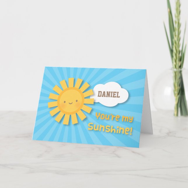 Cheery and Bright You Are My Sunshine Greeting Thank You Card (Front)