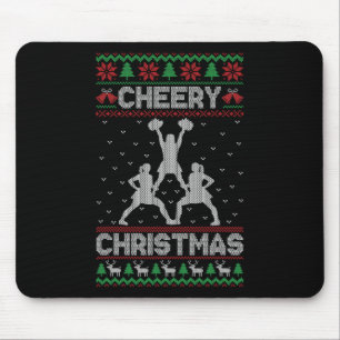 Cheery Christmas Cheerleader Practice Ugly Xmas Ch Mouse Pad