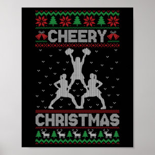 Cheery Christmas Cheerleader Practice Ugly Xmas Ch Poster