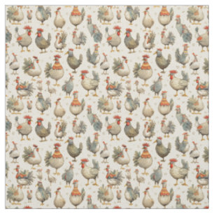 Cheery Coops: Whimsy Chicken Fabric