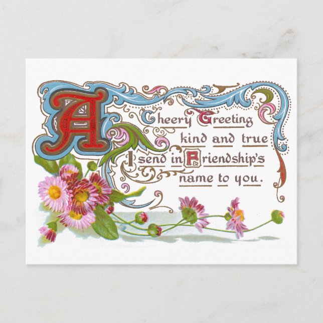 Cheery Friendship Postcard (Front)