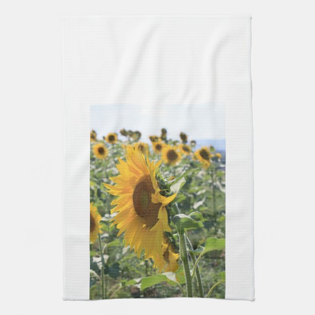 Cheery Italian Sunflower Tea Towel (Vertical)