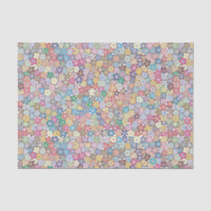 Cheery Multicolored Little Flowers Decoupage  Tissue Paper