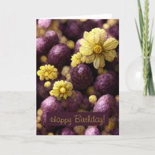 Cheery Purple & Yellow Floral Folded Note Cards