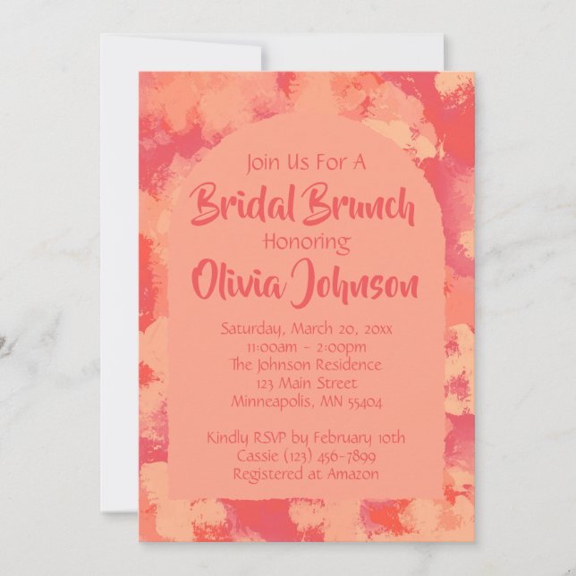 Cheery Red Garden Bridal Shower Brunch Invitation (Front)