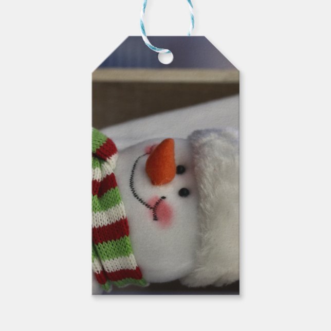 Cheery snowman  favour bag gift tags (Front)