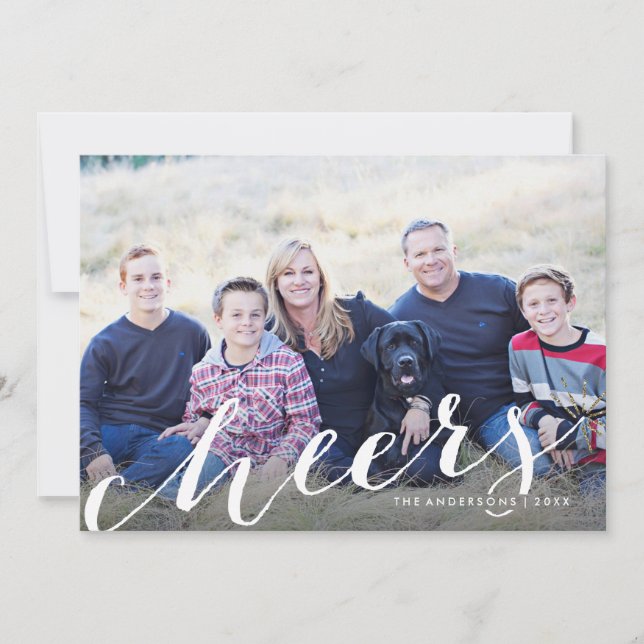 Cheery Sparkler Holiday Photo Card (Front)