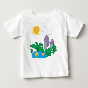 Cheery Sun and Cloud shines on Snails and Fish Baby T-Shirt