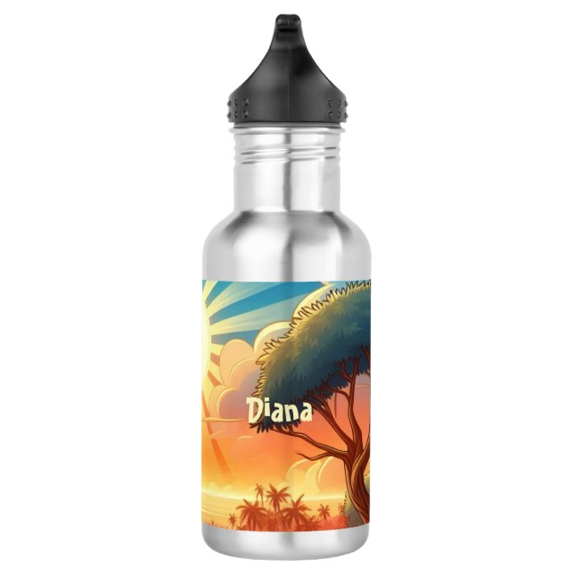 Cheery Sunrise Personalised  532 Ml Water Bottle (Right)