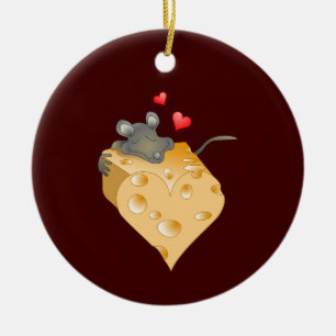 Cheese and Mouse Ceramic Tree Decoration