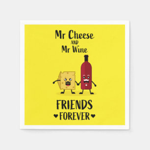 Cheese And Wine Lovers  Napkin