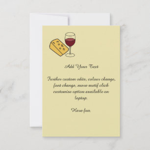 Cheese and Wine Party Custom Yellow Invitation