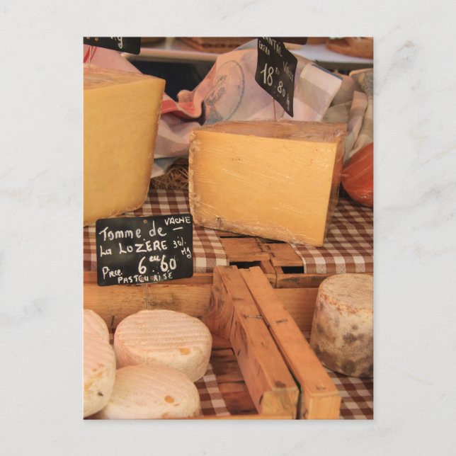 Cheese at a market postcard (Front)