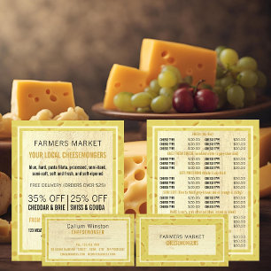Cheese Board Design, Cheesemonger Advertising Flyer