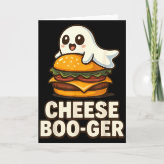 Cheese Boo-ger Cute Ghost Burger Funny Food Pun Ha Card