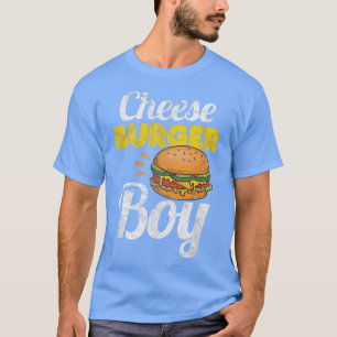 Cheese Burger Boy Hamburger Burger Distressed T-Shirt