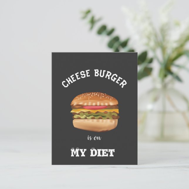 Cheese Burger is On My Diet cards (Standing Front)
