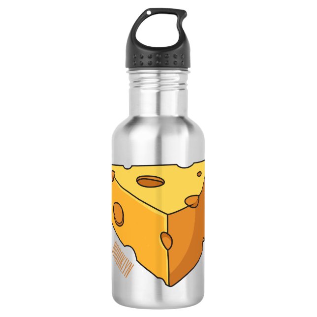 Cheese cartoon illustration 532 ml water bottle (Front)