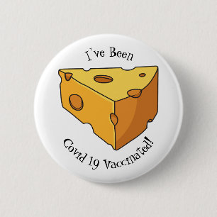 Cheese cartoon illustration 6 cm round badge