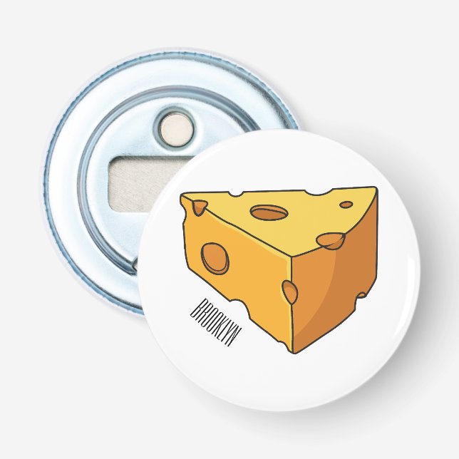 Cheese cartoon illustration  bottle opener (Front)