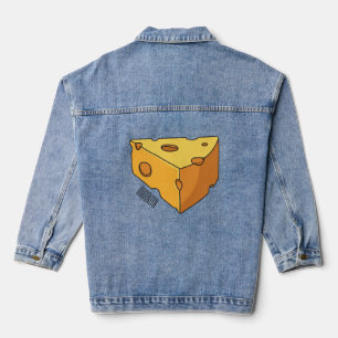 Cheese cartoon illustration denim jacket