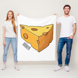 Cheese cartoon illustration fleece blanket