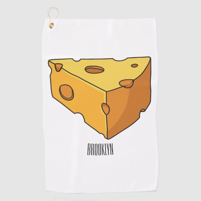 Cheese cartoon illustration  golf towel (Front)