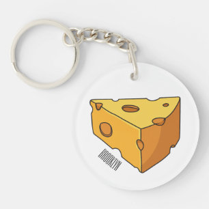 Cheese cartoon illustration key ring