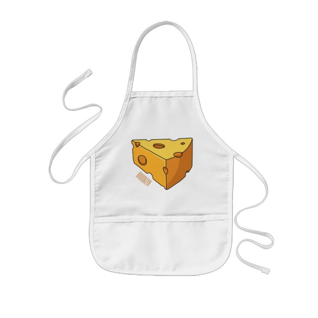 Cheese cartoon illustration  kids apron (Front)