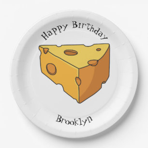 Cheese cartoon illustration paper plate