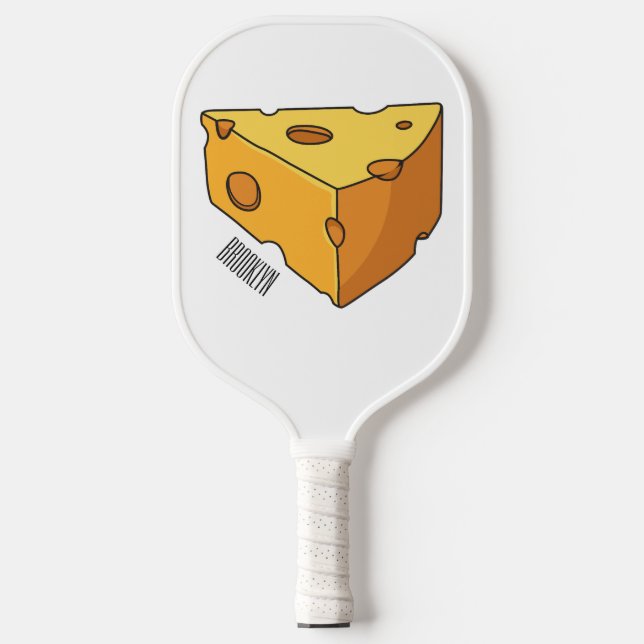 Cheese cartoon illustration pickleball paddle (Front)