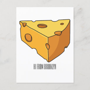 Cheese cartoon illustration postcard