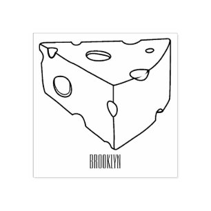 Cheese cartoon illustration rubber stamp