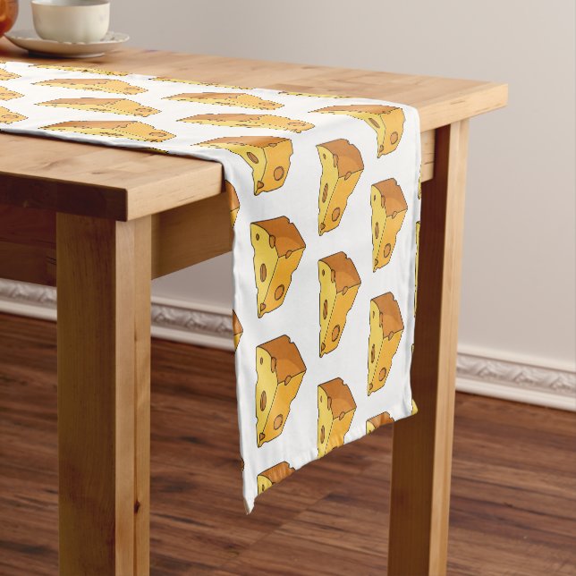 Cheese cartoon illustration short table runner (In Situ)