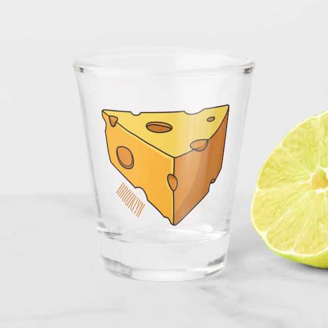 Cheese cartoon illustration shot glass (Front)