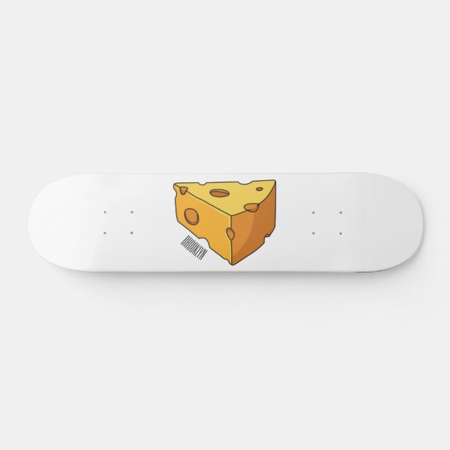 Cheese cartoon illustration  skateboard (Horz)