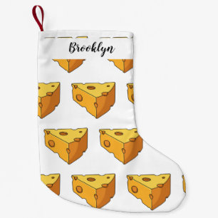 Cheese cartoon illustration small christmas stocking