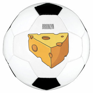 Cheese cartoon illustration soccer ball
