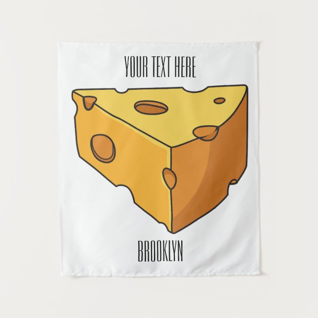 Cheese cartoon illustration  tapestry (Front)